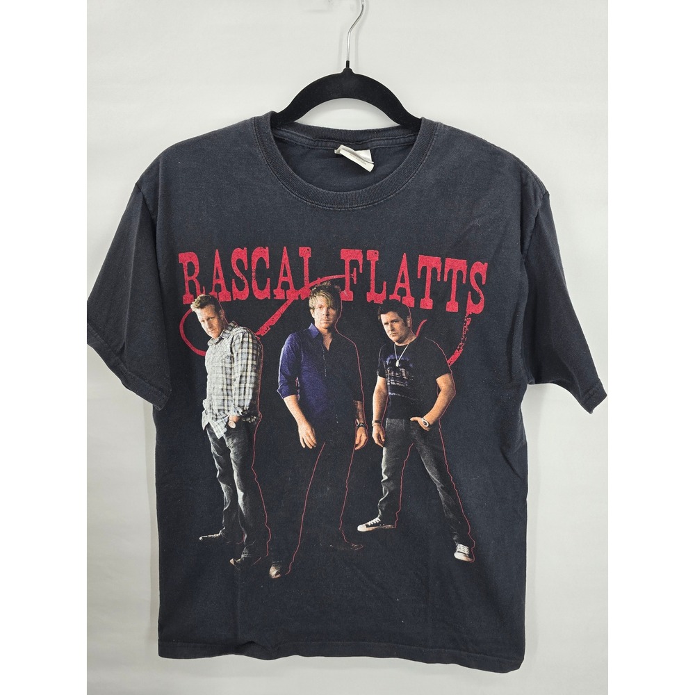 Rascal Flatts 2010 Tour Graphic T-Shirt Mens Medium Black Hanes Heavyweight Tee